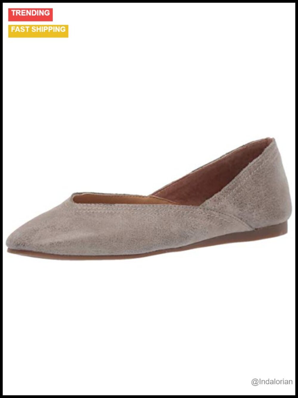 Women's Leather Alba Ballet Square Toe Slip-On Flats